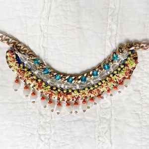 ZARA Gold Colorful Statement Necklace